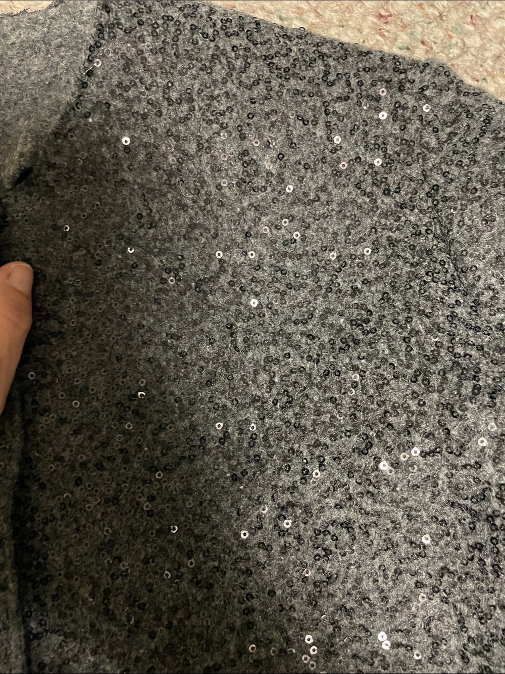 Zara wool Sequin Bouclé long button front Jacket - Picture 3 of 12